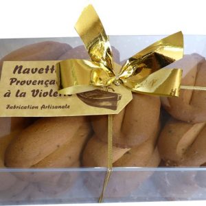 Navettes Provençales à la violette boîte cristal 300g