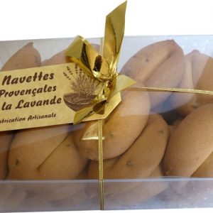 Navettes Provençales à la lavande boîte cristal 300g