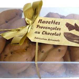 Navettes Provençale au chocolat boîte cristal 300g