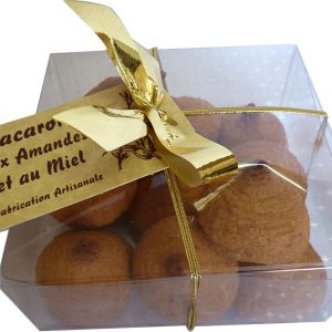 Macarons aux amandes et au miel, boîte cristal 180g