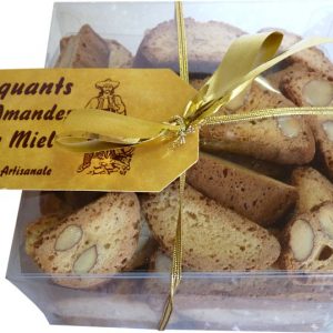 Croquants aux amandes et au miel boîte cristal 250g