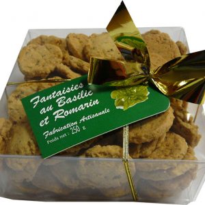 Fantaisies salées au basicic et au romarin en boîte cristal